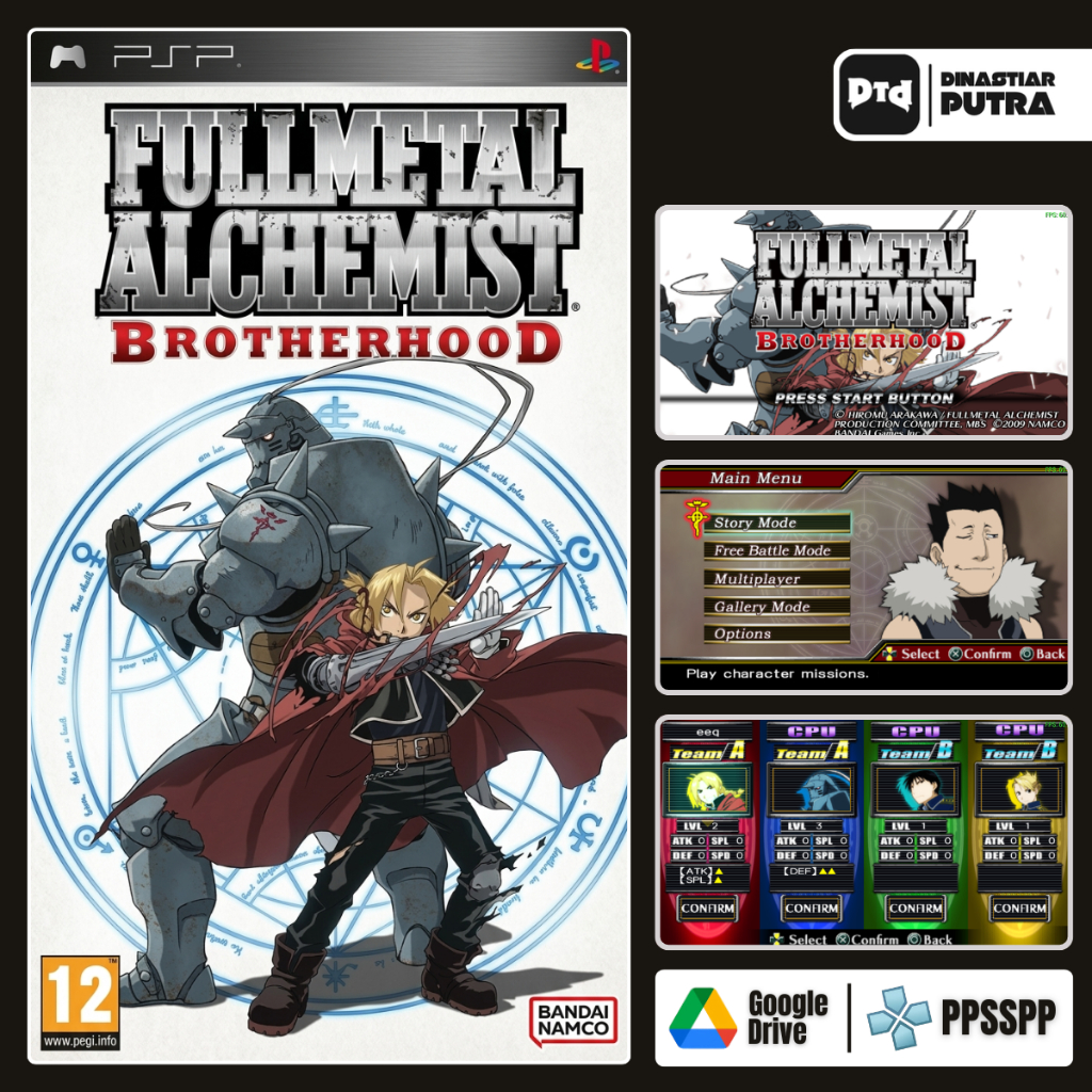 Game PSP Fullmetal Alchemist: Brotherhood - Format ISO Siap Main (Google Drive)