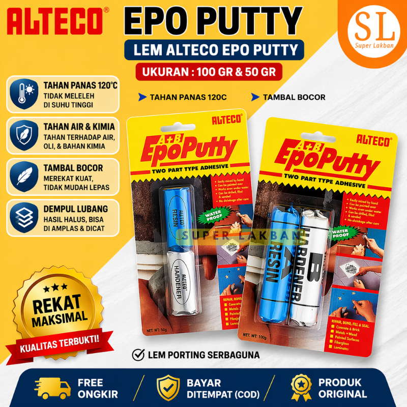 Lem Toren Lem Pipa Alteco EpoPutty Sangat Efective Menutup Bocor Pipa Kitchen Sink Wastafel Tank Air