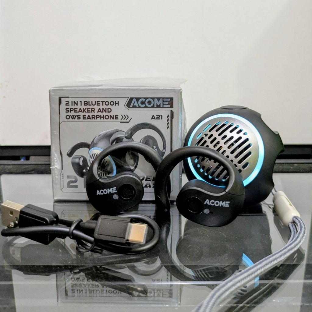ACOME A21 2 in 1 BLUETOOTH SPEAKER AND OWS EARPHONE DEEP BASS 5.4
