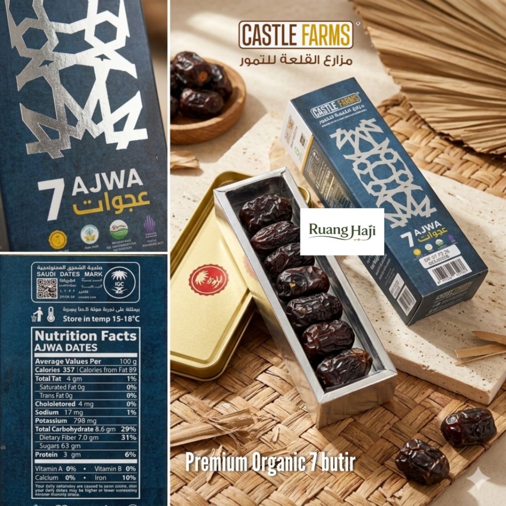 kurma ajwa organik castle farms premium organic / medina / madina / almadinah / almadina / al madina