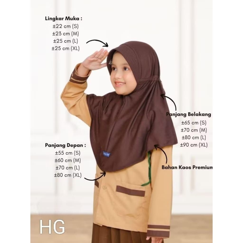 JILBAB SD ANAK PEREMPUAN PRAMUKA & PUTIH