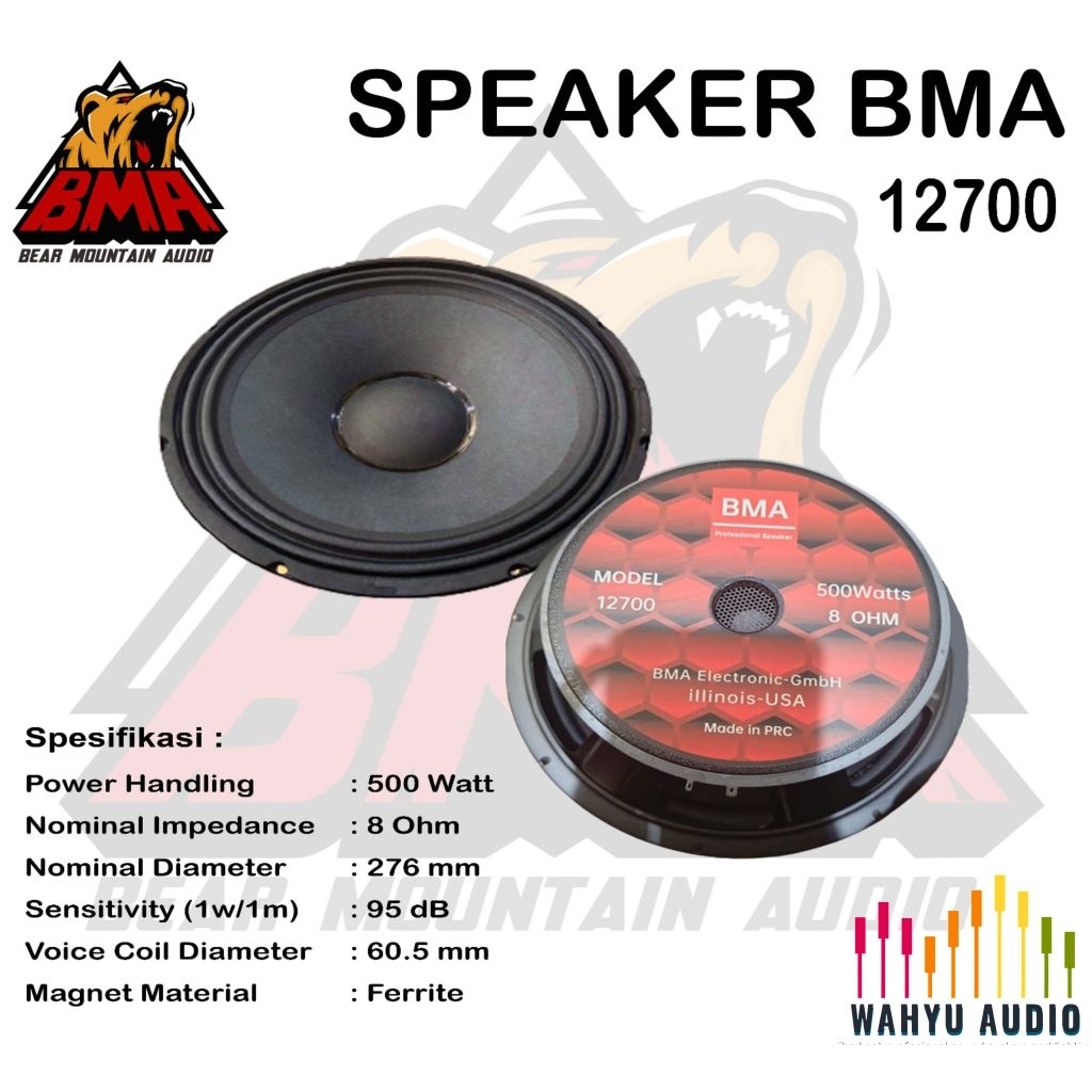 SPEAKER 12 INCH BMA 12700 ORIGINAL 500 WATT