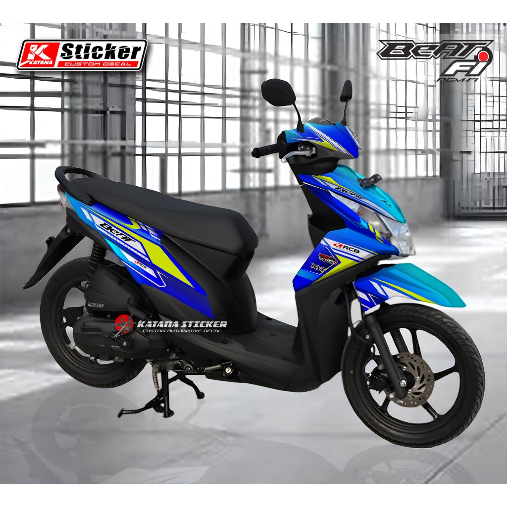 Decal Sticker Motor Full Body Stiker Honda Beat Fi Motif Racing