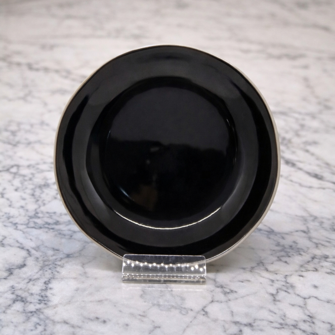 Piring Makan Keramik Coup Soup 20 cm White Black Migros Hitam Glossy Premium – Plate Makan Estetik M