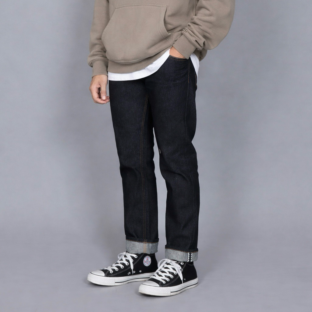 RAW DENIM - ORIGINAL THE CLAS CELANA JEANS DENIM SELVEDGE SHELSTICK ZIGZAG - RAW DENIM - DENIM KAKU 