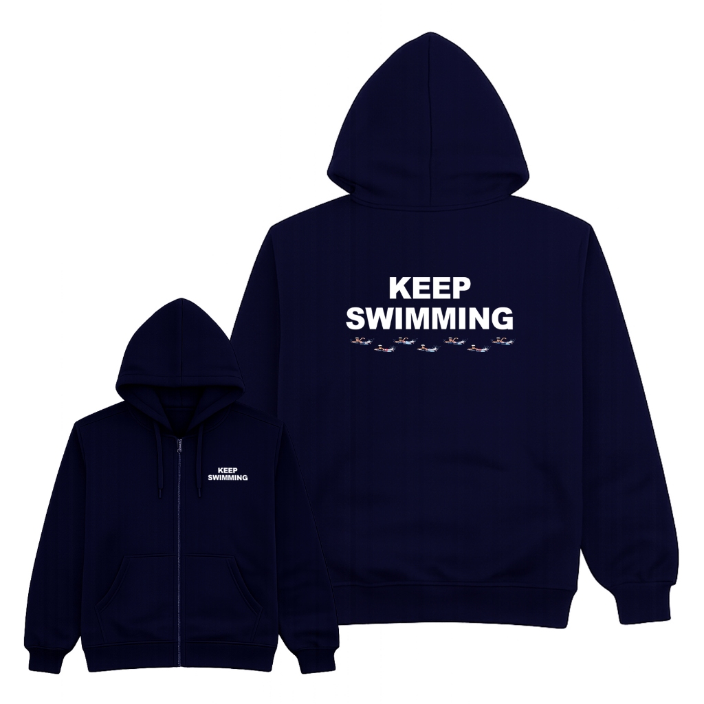 Jaket Hoodie KEEP SWEMMING bangtan bonus stiker dan polaroid