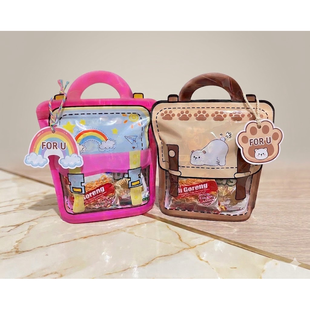 MINI GIFT HAMPERS SNACK | 4 PCS RANDOM + GREETING CARD | ULANG TAHUN | WISUDA | SEMPRO | KADO LUCU H