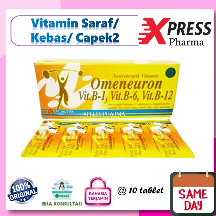 XPRESS  Omeneuron STRIP obat Vitamin B komplek Complex Kompleks Complek Komplex Saraf Omenuron Neuro