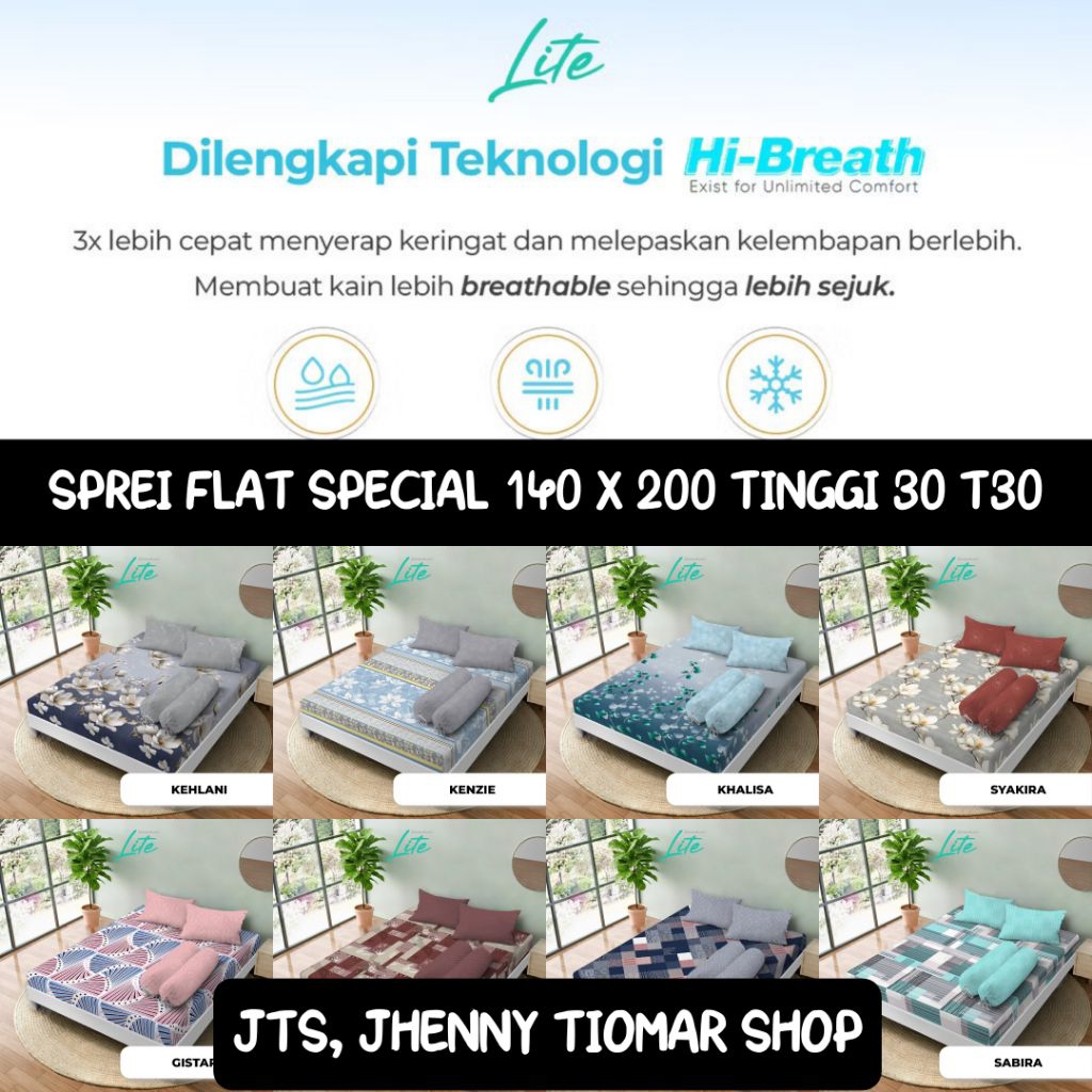 KINTAKUN LITE SPREI FLAT SPECIAL SMALL QUEEN 140X200 TINGGI 30 T30