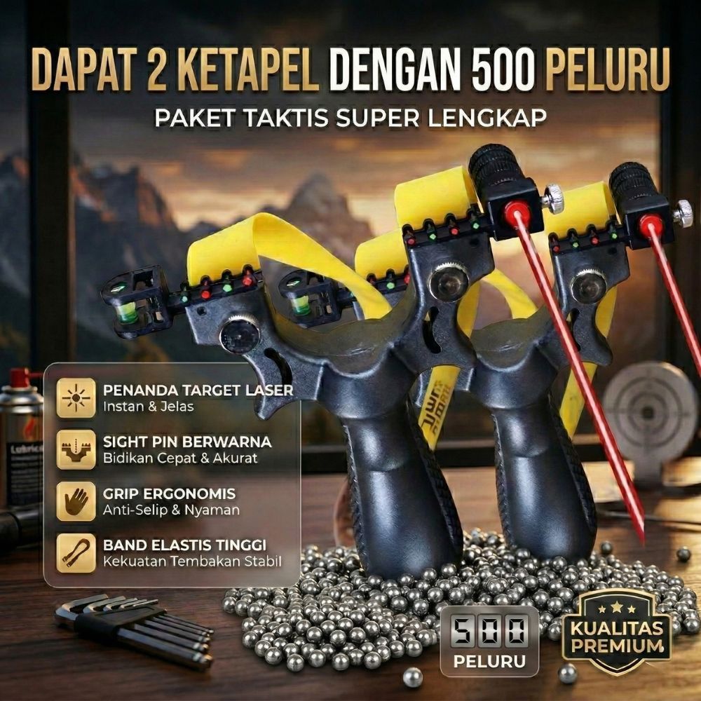 Dua Ketapel Tactical Slingshot dengan Laser untuk Berburu Presisi Dengan Dengan Ratusan Peluruh