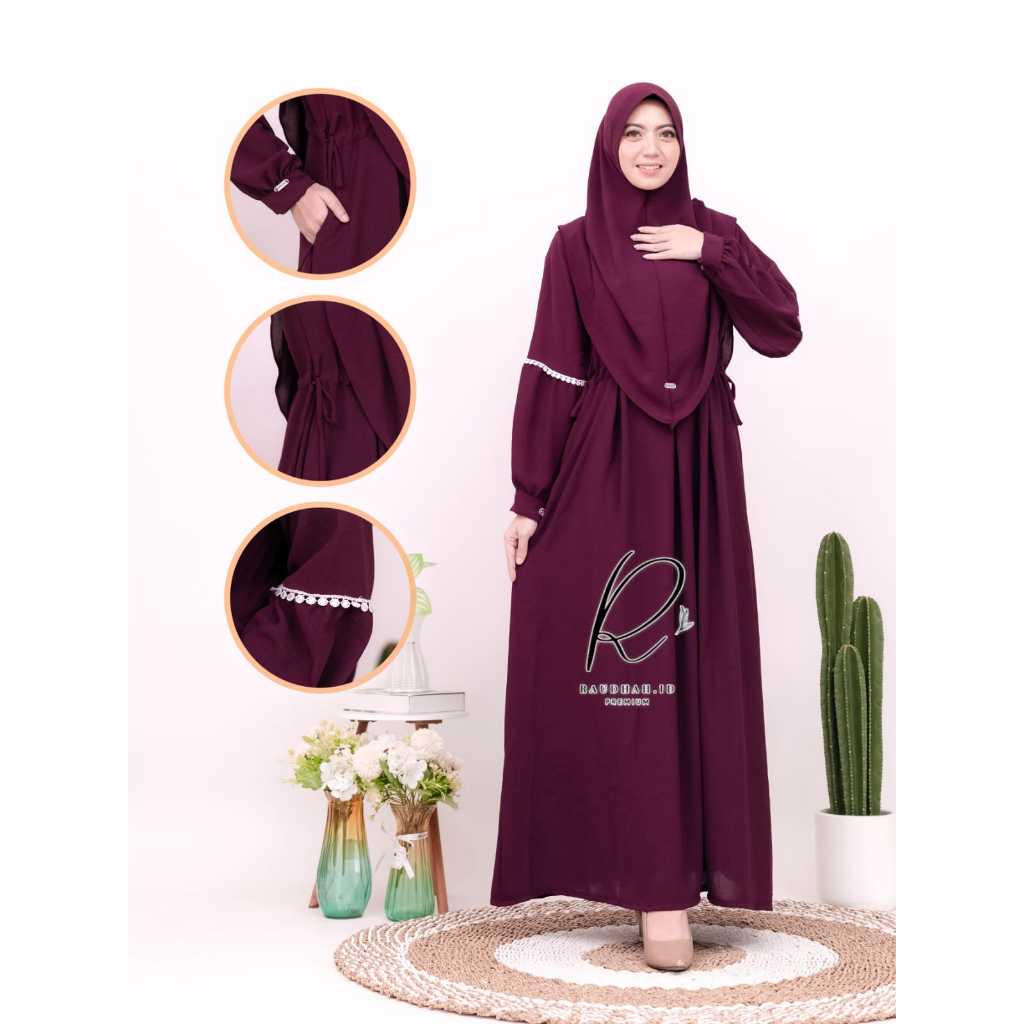 Gamis Wanita Syari Burgundy Raudhah.id Syari