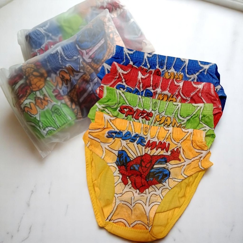 PAKET ISI 12 PCS CELANA DALAM ANAK LAKI-LAKI KARAKTER SPIDERMAN,NARUTO USIA 2-7 TAHUN CD ANAK C0WOK