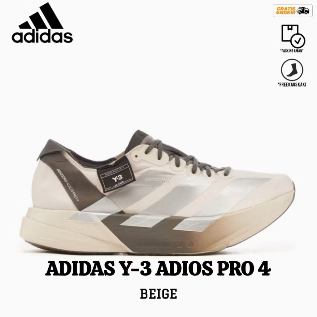 Sepatu Running Pria Y-3 Adios Pro 4 Beige