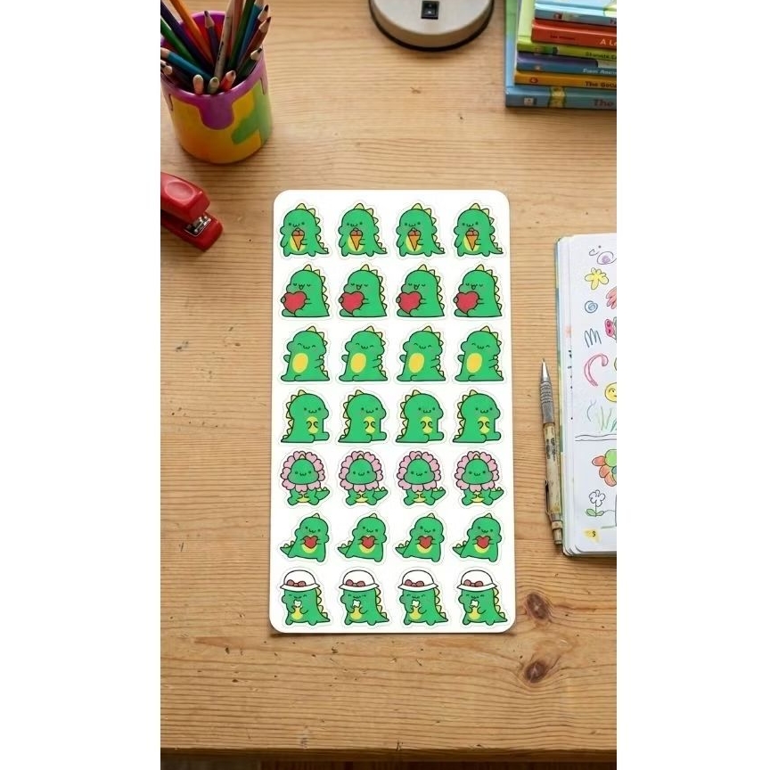 Dino reward sticker, stiker reward dinosaurus, stiker reward lucu untuk anak, stiker mainan anak