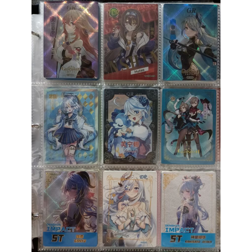 Kartu koleksi ccg genshin impact yae hutao shenhe furina ayaka ganyu lynette lyney