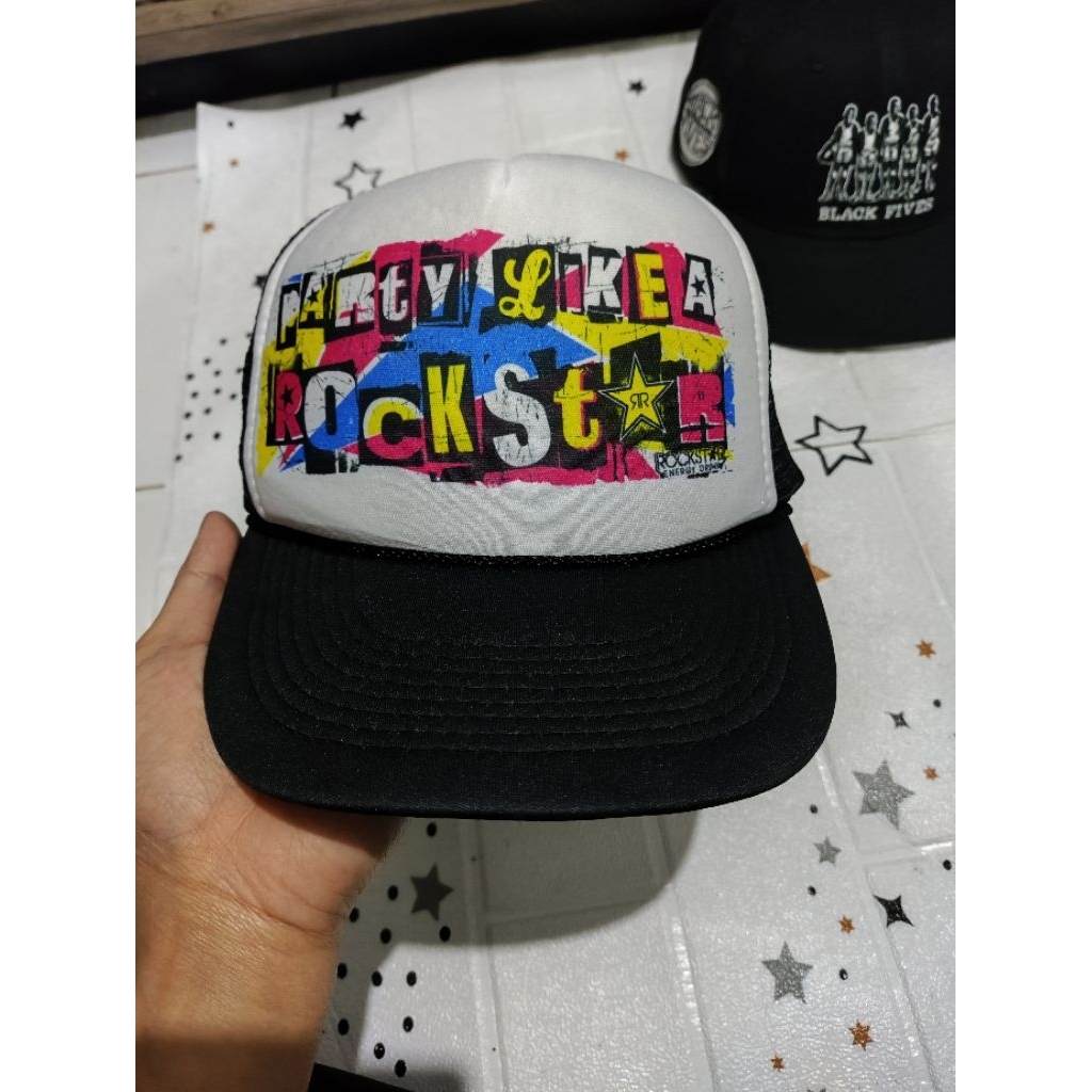 Rockstar topi rockstar jaring nissun cap strap embos