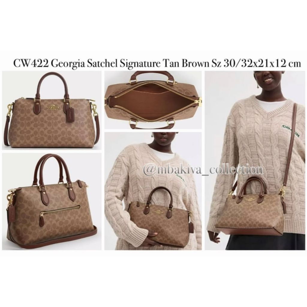 CO CW422 Georgia Satchel Signature Tan Brown