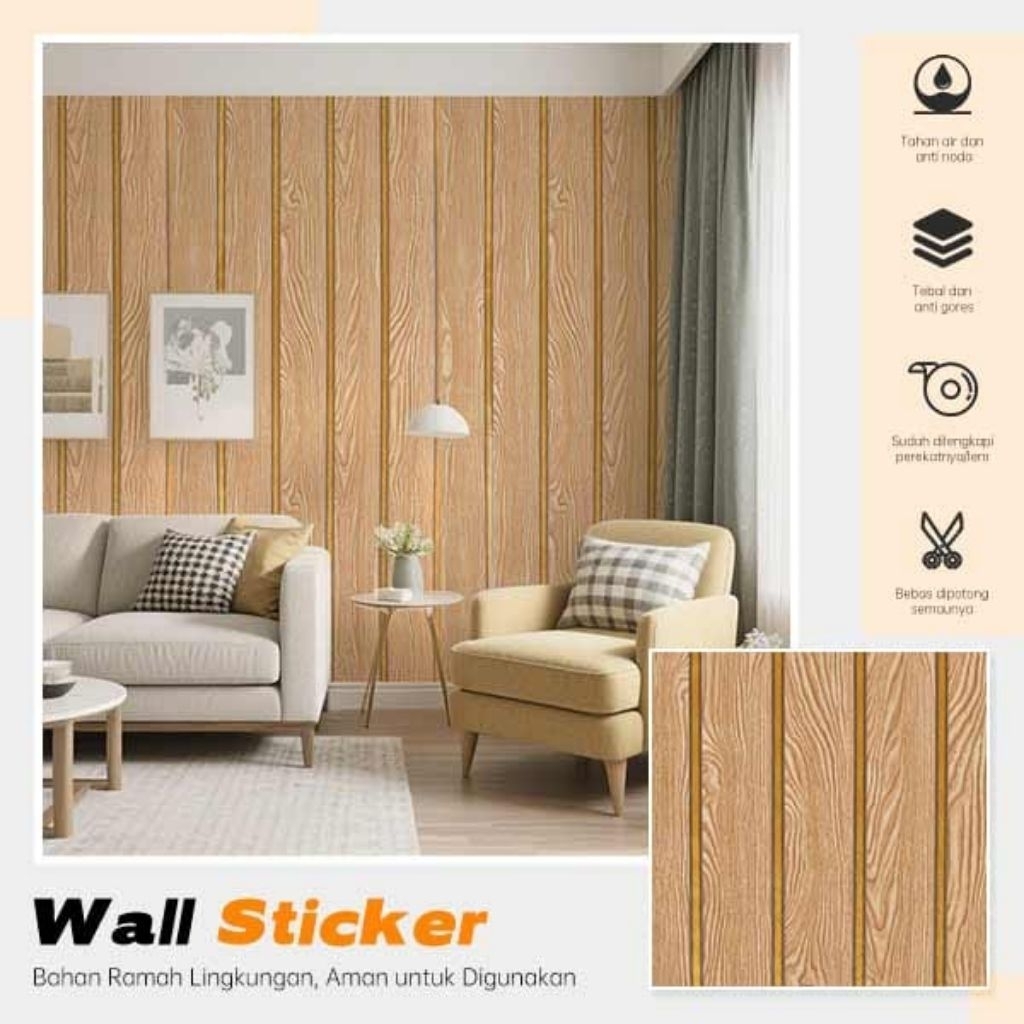 Stiker wallpaper dinding 1 roll / stiker wallpaper dekorasi rumah premium