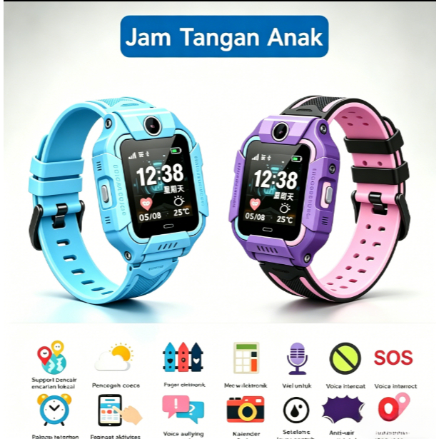 100% Baru Q19 kids Smartwatch Jam anak telepon anak Gps Digital Smartwatch anak Waterproof IP67 Anti