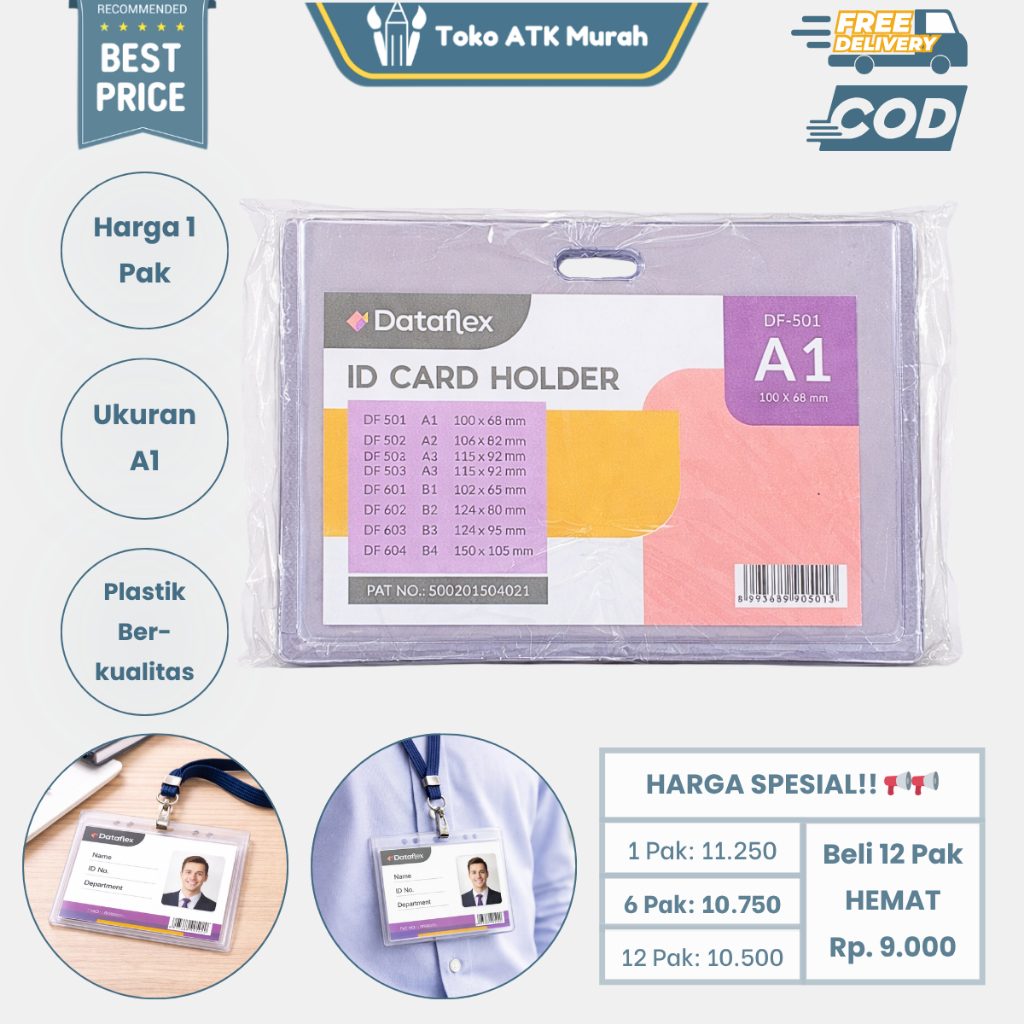 Plastik Id Card Case A1 | Plastik Name Tag / Plastik Nama Landscape