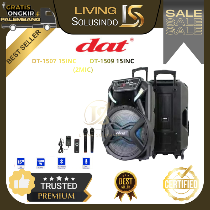 Speaker DAT Portable 15INCH 2 MIC - DT1507 / DT1509
