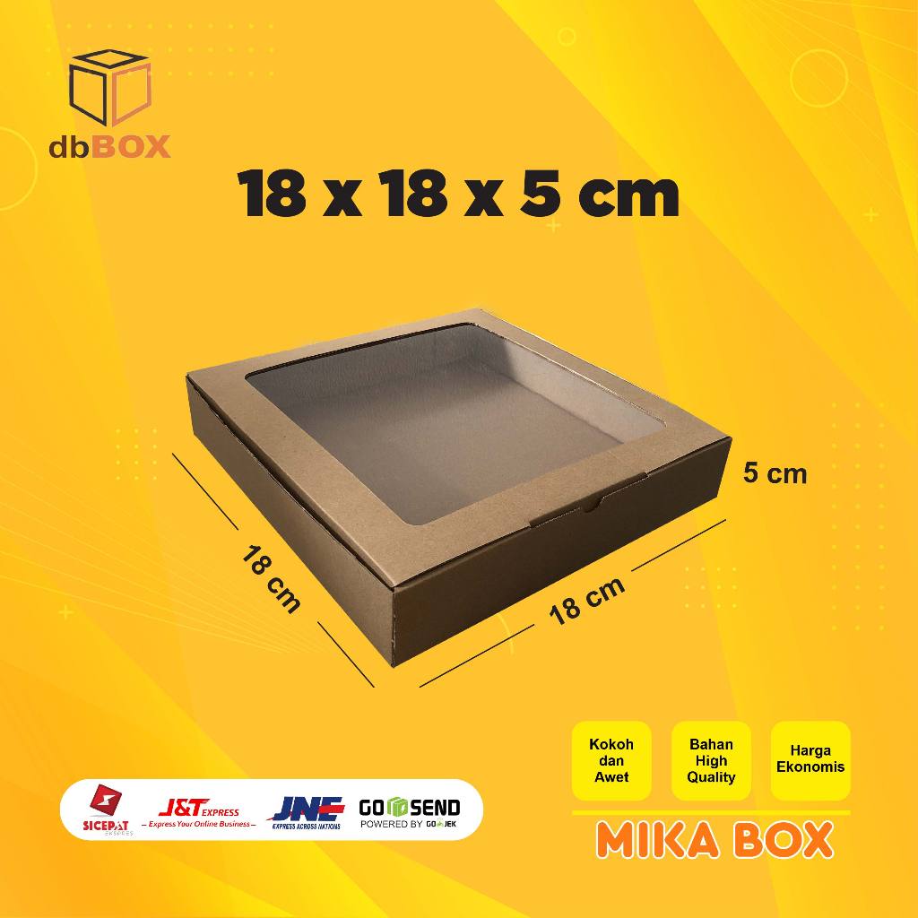 BOX MIKA 18x18x5 cm kardus die cut, untuk kue hampers gift box MIKA MIKA---