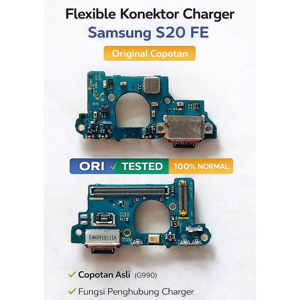 Flexible konektor charger samsung s20 fe asli original 100% copotan - Flexible connector charger for