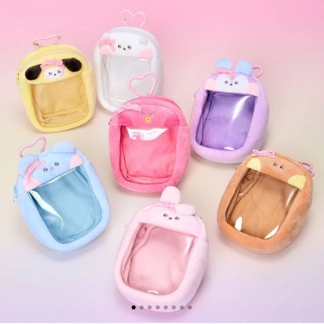 [PO] BTS BT21 Doll Bag With Charm PVC Transparent Jimin Suga Jin RM V