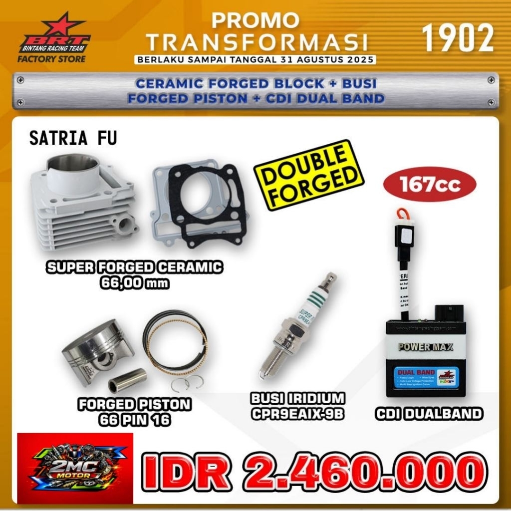 Paket Bore Up Satria FU 167cc BRT - Bintang Racing Team