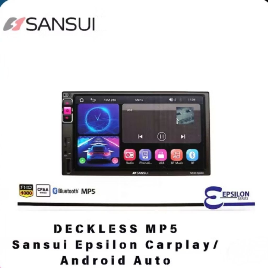 HEAD UNIT TAPE TV MOBIL DOUBLE DIN DECKLESS SANSUI MIRRORLINK, USB MP4 PLUS KAMERA