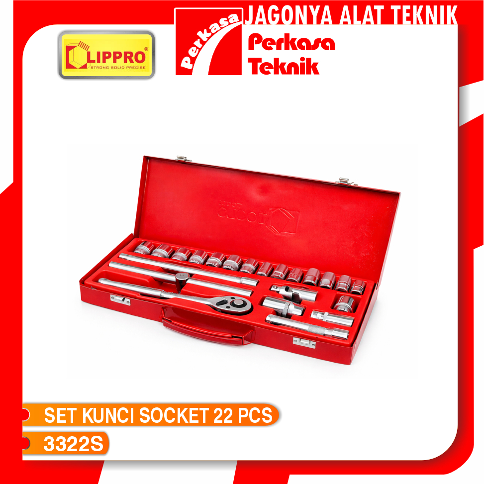 Kunci Soket Set LIPPRO Kunci Shock 22pcs T Sliding Socket Wrench 22 Pcs