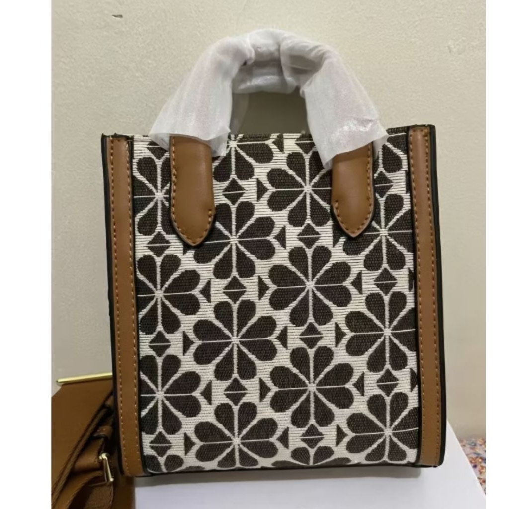 preloved mini totebag kate spade jacquard manhattan
