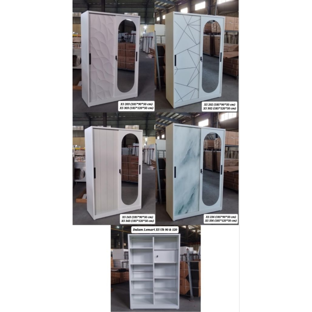 LEMARI PLAT BESI PINTU SLIDING/LEMARI PAKAIAN PLAT BESI SLIDING/LEMARI PAKAIAN BESI SLIDING 2 PINTU/