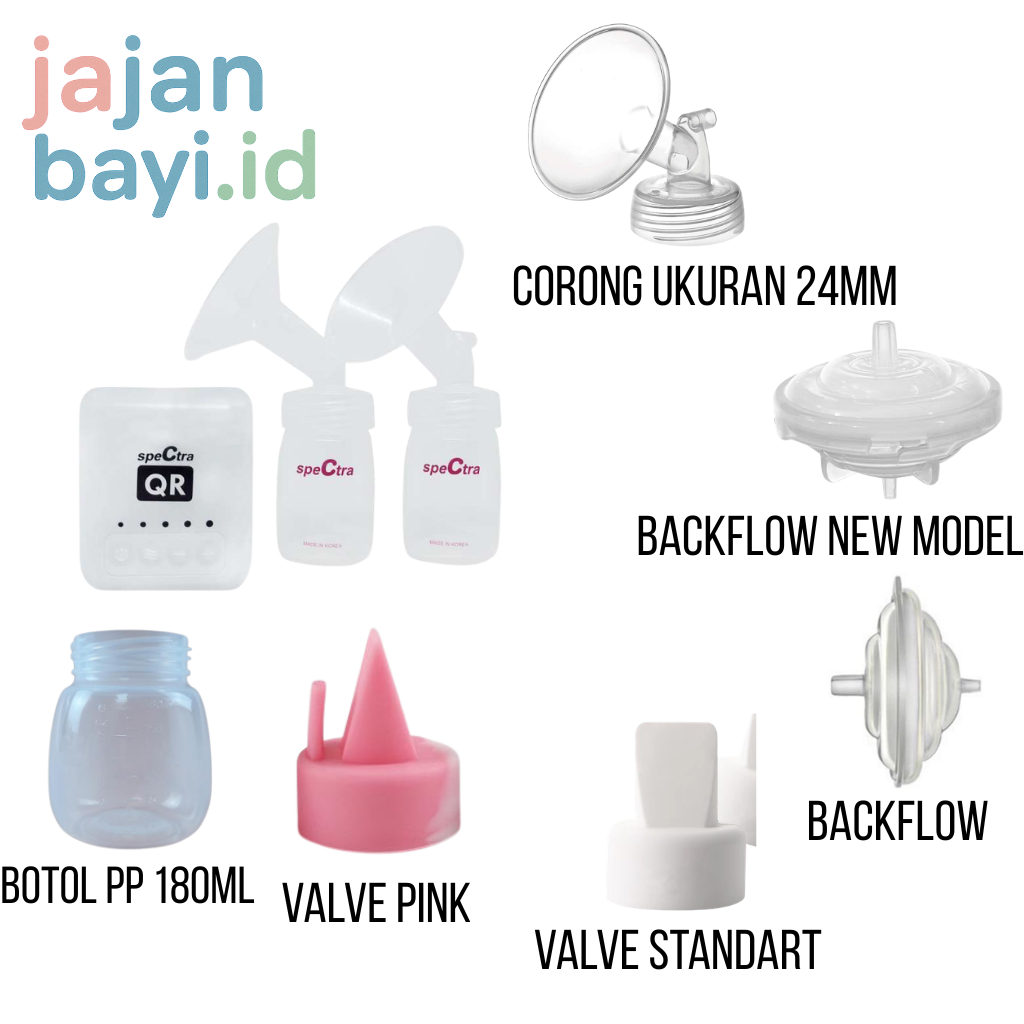 Spare Part Pompa ASI Spectra QR | Botol PP 180 ml Spectra QR | Valve Spectra QR | Backflow Spectra Q