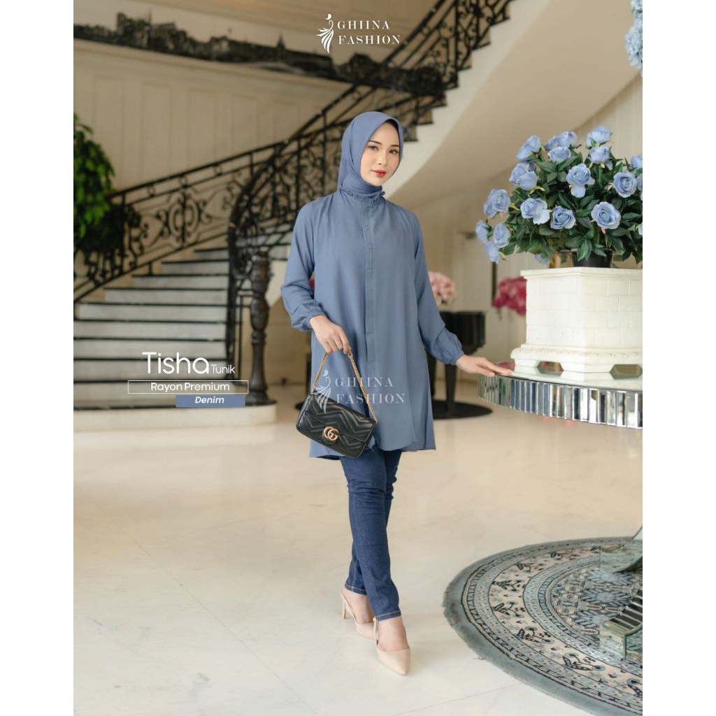 TISHA TUNIK ORI GHIINA FASHION//TUNIK CANTIK//READY STOCK//BISA COD