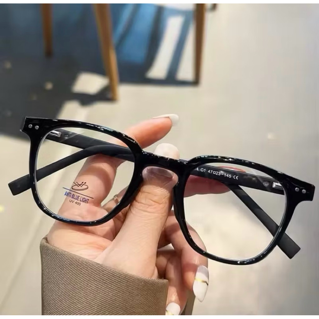 Frame Kacamata Kotak 2344 - Lensa Bluecormic, Photocormic, Antiradiasi, Blueray | Minus, Normal, Cyl