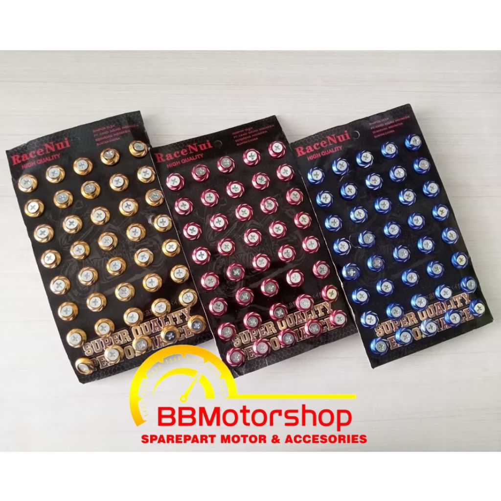 Baut Posh Variasi Ukir Universal Baut Warna Warni Super Quality