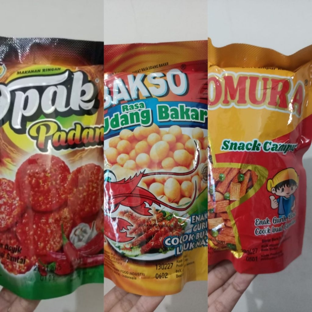 PILUS BAKSO UDANG /OPAK PADANG/MOMURA SNACK CAMPUR ISI 10PCS