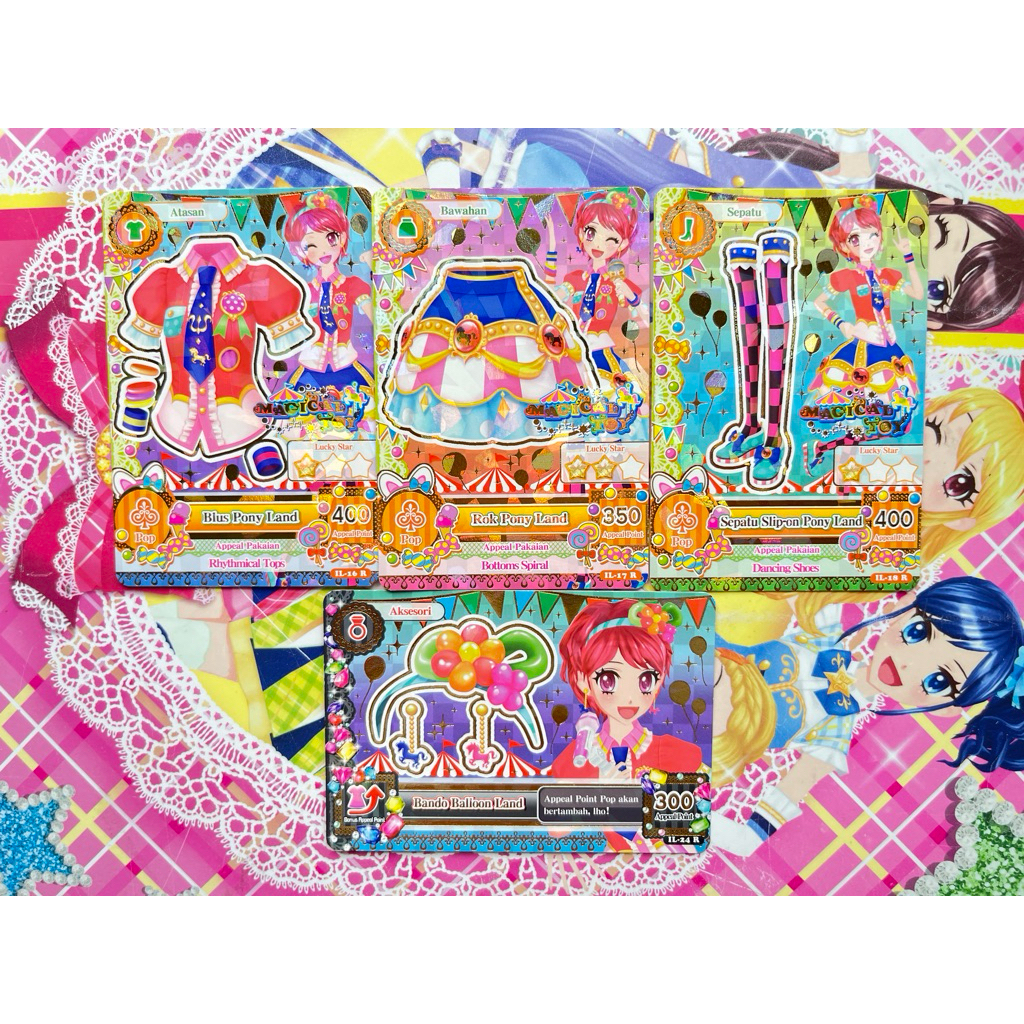 Kartu Aikatsu Kaede Ichinose Magical Toy Beta IPL Ponyland Pony Land Set Pop Original Langka Rare Of