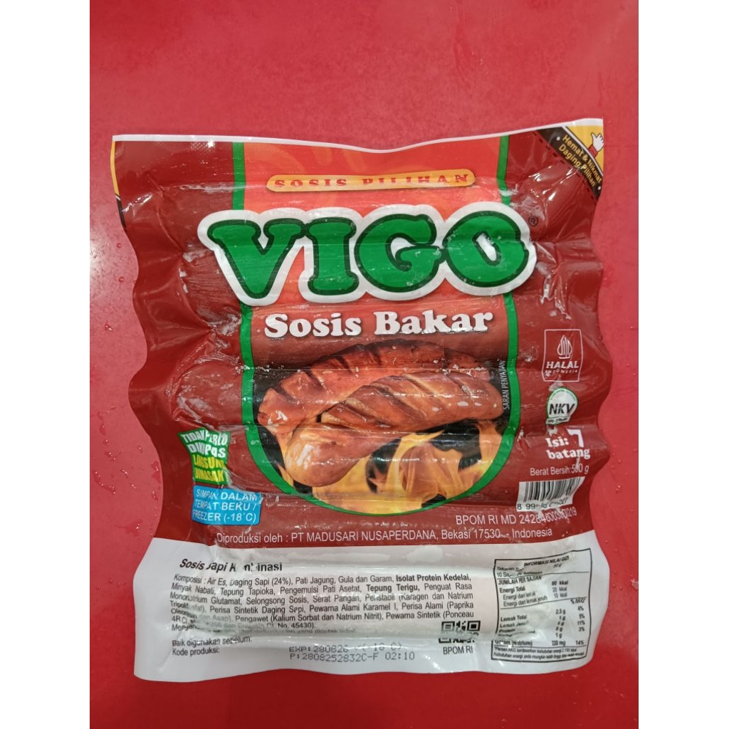 Sosis Sapi Bakar Vigo Isi 7 - Sapi Pilihan, Bahan Alami, Praktis