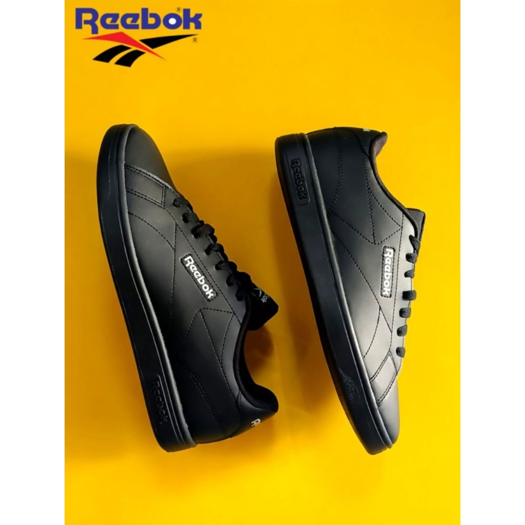 sepatu sneaker pria reebok classic original full black