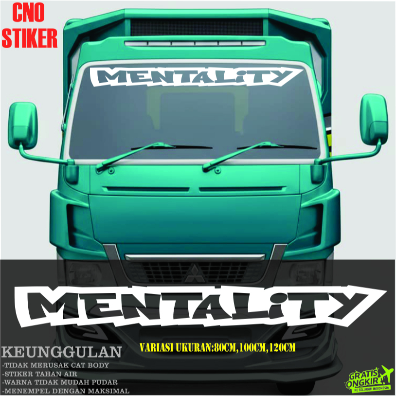 cutting stiker kaca depan truk,pick up,mobil dll stiker keren,anti air MENTALITY