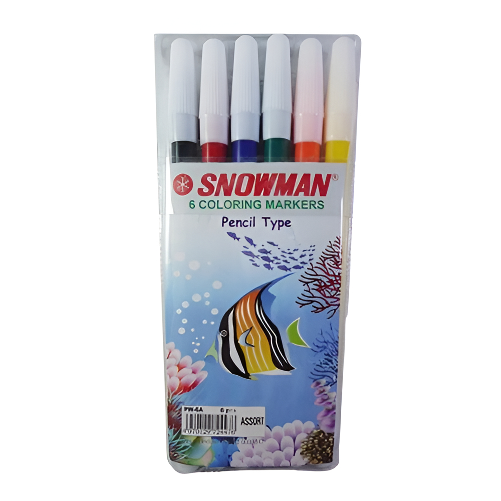 Spidol Snowman Kecil Isi 6 - Snowman Spidol Warna Set 6 Warna