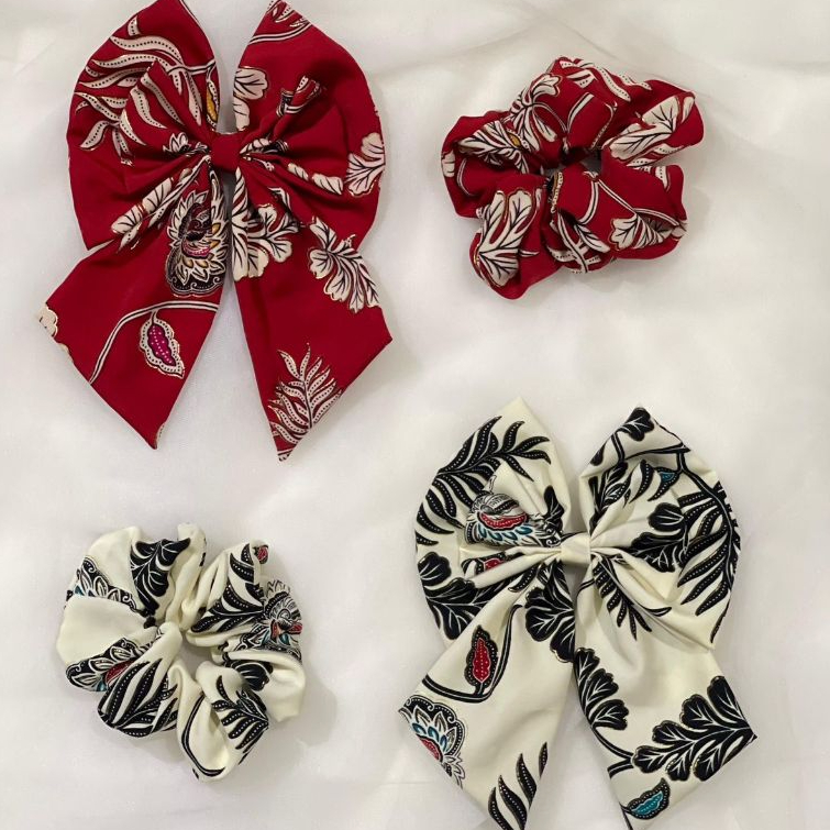 Batik Motif Scrunchie & Pita P2