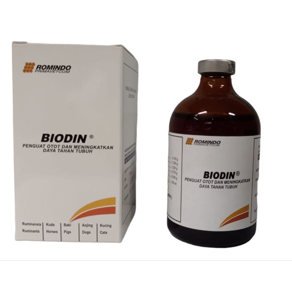 BIODIN 100 ML Injeksi Penguat Otot dan Daya Tahan Tubuh Hewan