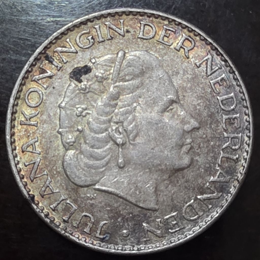 Koin Perak 1 Gulden 1966 Juliana