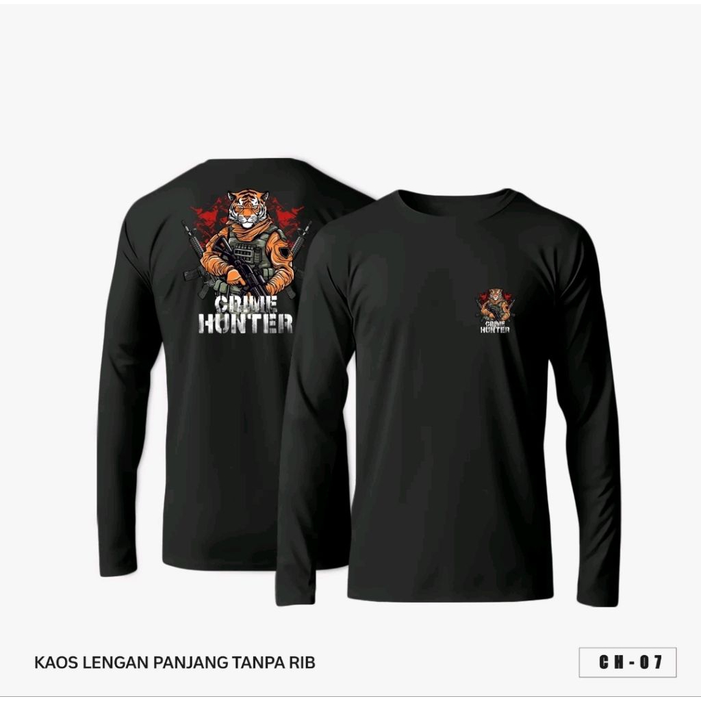 KAOS LENGAN PANJANG CRIME HUNTER MACAN MERAH