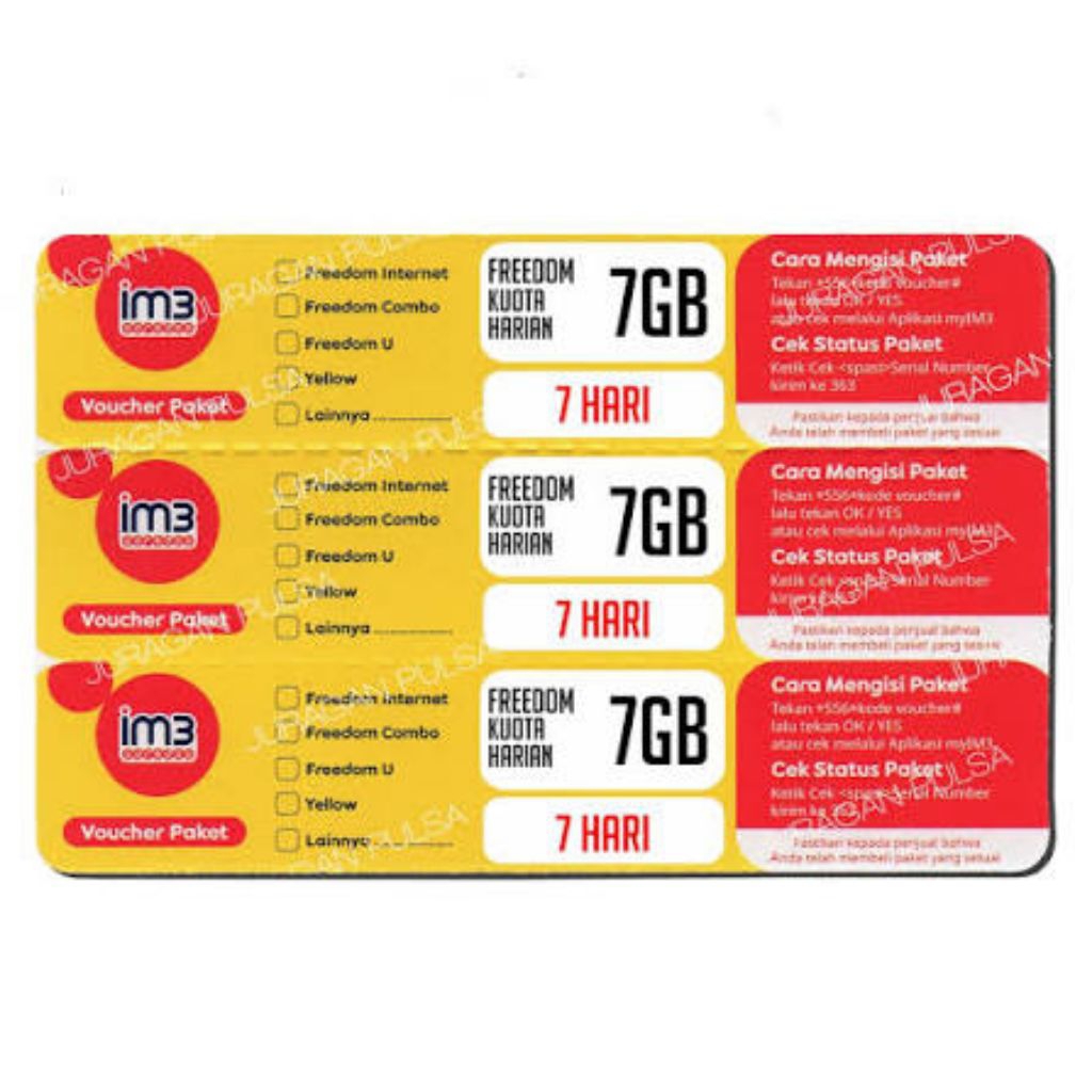 VOUCHER INDOSAT  7GB  7Hari