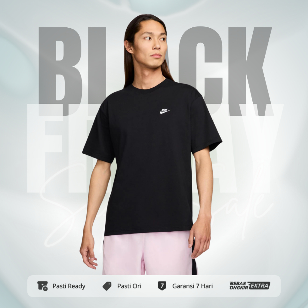 Kaos Nike Original Pria Nike Sportswear Short Sleeve Tee - Black