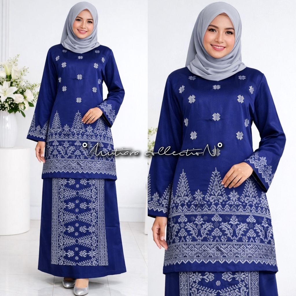 SETELAN BAJU KURUNG BORDIR SONGKET PUCUK REBUNG